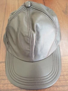 Henschel Hat Co. Men's Medium Size Brown Leather Cap - Picture 1 of 3