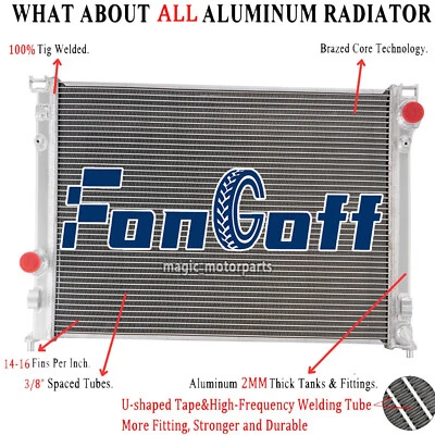 Fit 2009-2018 Dodge Challenger Chrysler 300 3.6/5.7L V8 4 Rows Aluminum Radiator Foto 1 de 4