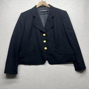 Louis Feraud Black Beaded Button Blazer Jacket 16 VTG Vintage - Picture 1 of 11