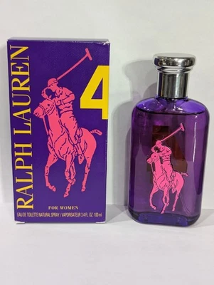 WOMEN Ralph Lauren Polo BIG PONY #4 PURPLE 3.4 OZ EDT SPRAY 100 ML NEW - Image 1 of 4