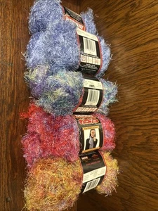Lot of Bernat Eye Lash Yarn - 10 skeins, 4 colors - Picture 1 of 7