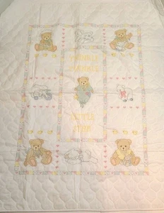  Vintage Twinkle Twinkle Little Star Blanket Quilt Cross-stitch 41 X 33 Janlynn  - Picture 1 of 13
