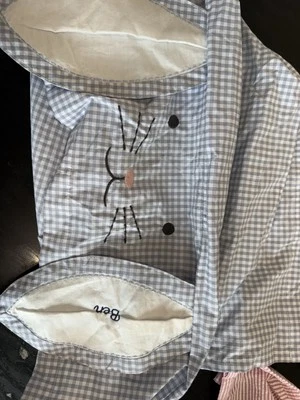 POTTERY BARN KIDS Guinga Pascua Cesta Forro - Azul Claro - Grande - Monograma Ben Foto 1 de 3