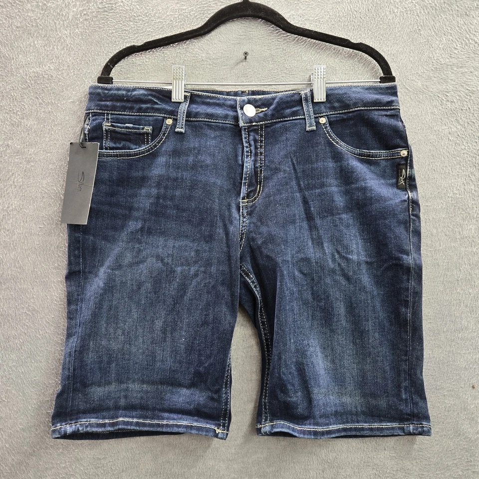 Pantalones Cortos Silver Jeans Co. para Mujer 31 Indigo Denim Bermudas Suki Curvy Nuevos con Etiquetas Foto 1 de 4