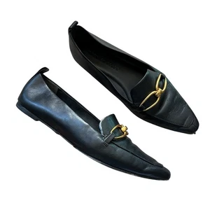 VERONICA BEARD Champlain Mocasín Sin Cordones Plano Para Mujer Talla 8M Cuero Negro Elegante - Imagen 1 de 10