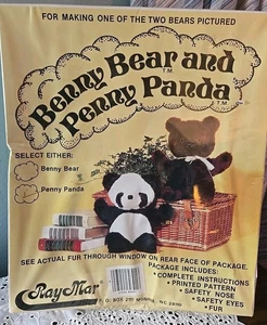 De colección Sellado Ray Mar BENNY BEAR & Penny Panda Construir un Oso Kit Nuevo Peluche Marrón - Imagen 1 de 4