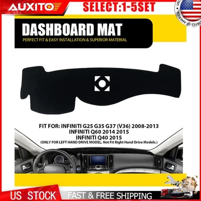 Fit Infiniti G25 G35 G37 V36 2008-2013 Q60 2014-15 Q40 15 Dash Mat Black 1-5X Foto 1 de 4