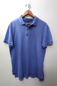 Polo Ralph Lauren Pima Soft Touch Shirt Blue Medium Classic Fit Logo Casual - Picture 1 of 15