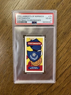 Insignias de clubes de fútbol Lamberts of NorWhat 1958 #19 Portsmouth PSA 4 Foto 1 de 2
