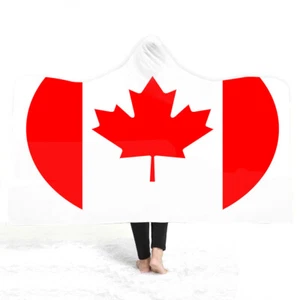 Germany US Canada Italy UK Union Jack Flag Fleece Hooded Blanket Sofa Throw Gift - Picture 1 of 27