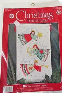 NEW Holiday Angel Banner Christmas Traditions 1961 counted cross stitch kit - Picture 1 of 4