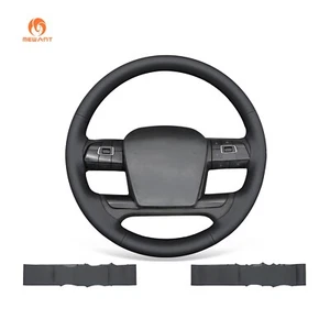 MEWANT Black Faux Leather Steering Wheel Cover For Volvo VNL VNR FM FH 2017-2025 - Imagen 1 de 9