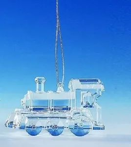 Icy Craft Clear Acrylic 3.25" x 2" Locomotive Train Ornament - Picture 1 of 1