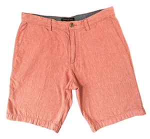 Pantalones Cortos Banana Republic Hombres Talla 30 Suave Rojo Mezcla de Lino Chino Aiden Informal Preppy - Imagen 1 de 5