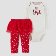 Carter's Just One you Baby Girls Greatest Gift Ever Bodysuit/Tutu Leggings 6 Mo