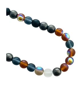 50 Pebblestone Earthtones Mix Czech Druk Glass Smooth Round 6mm Spacer Beads - Picture 1 of 3