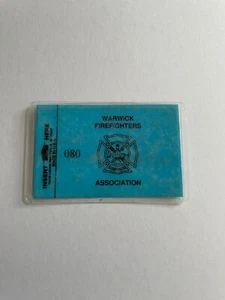 Warwick Asociación de Bomberos Tarjeta de tamaño de identificación azul Bomberos Bomberos - Imagen 1 de 2
