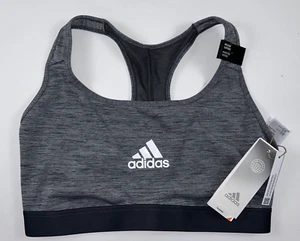ADIDAS Size M Women's Bra Dark Gray Medium Support POWER REACT Sports NEW - Picture 1 of 5