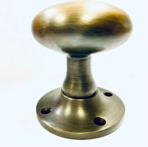 Croft Oval Door Knob Pair Antique Brass 1754AB with fittings, hand made by Croft - Picture 1 of 13