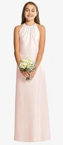 DESSY GIRL BLUSH CREPE JUNIOR BRIDESMAID DRESSES GIRLS SIZE 6 PINK BLUSH NEW - Picture 1 of 4