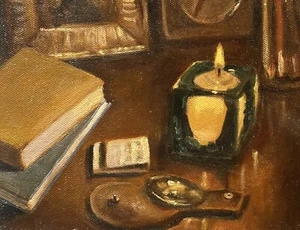 Bodegón con vela - Pintura al óleo original - Imagen 1 de 1