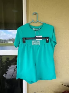 2 Piece Set Women Solid T Shirts Tops And Shorts Set made in Turkey SOGO brand - Picture 1 of 7