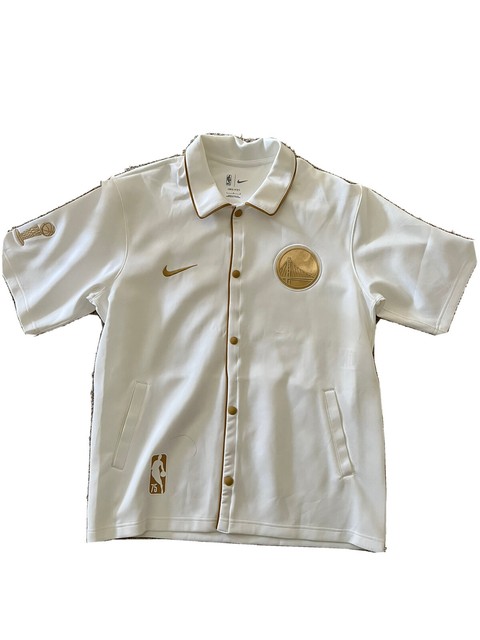 Golden State Warriors Nike 2022 NBA Finals Champions Ring Night Celebration Therma  Flex Showtime Short Sleeve Full-Snap Collar Jacket - White