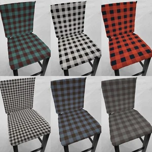 Fundas de respaldo o fundas de asiento a cuadros para silla de comedor Buffalo Check (6 colores) - Imagen 1 de 6