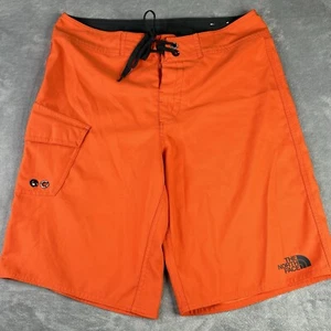The North Face Board Shorts Mens 32 Orange Trunks Drawstring Cargo Pocket 32x10 - Picture 1 of 14