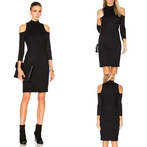 L'AGENCE Womens Turtleneck Dress Size XS Black Nico Cold Shoulder Stretch NEW - Picture 1 of 9