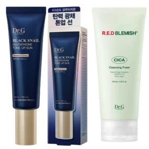 Protector solar Dr.G Black Snail Tone Up FPS 50+ PA+++ 50 ml y forma limpiadora CICA 120 ml - Imagen 1 de 9