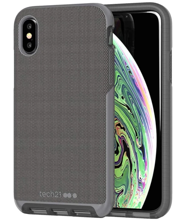 Tech21 EVO LUXE Woven Fabric Case for Apple iPhone X / Xs - Grey (12 Ft. Drop) - Image 1 of 1