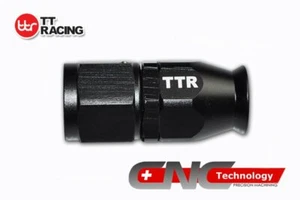 PTFE 6 AN AN 6 Swivel Fitting Hose End Teflon for PTFE Fuel Hose Straight Black - Foto 1 di 2