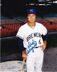 DICK SCHOFIELD  MILWAUKEE BREWERS   ACTION SIGNED 8x10