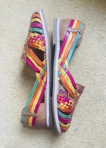Women’s Handmade Huarache sandal shoe, colourful size 5 UK - Picture 1 of 4