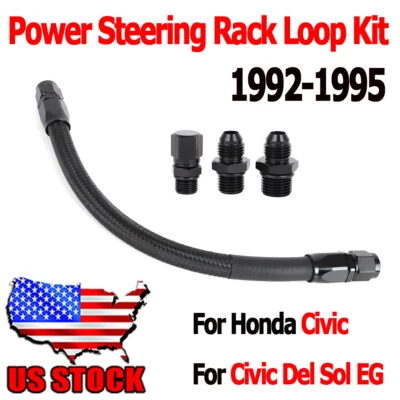 For Honda Civic / Del Sol EG Power Steering Rack Loop Kit 1992 1993 1994 1995 US - Image 1 of 4