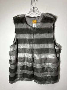 Ruby Rd Road Faux Fur Vest Grey Gray XL  - Picture 1 of 6