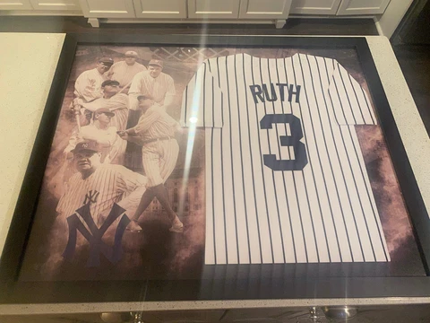 babe ruth new york yankees photo jersey wall hanging plaque Cover