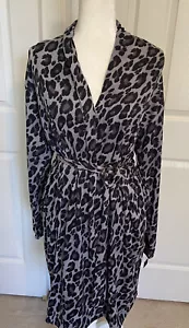 NEU! N NATORI SLINKY GRAU & SCHWARZ LEOPARD STRICK WICKEL MORGENMANTEL/KLEIN/ein tolles Geschenk! - Bild 1 von 10