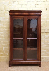 ANTIK! Bücherschrank restauriert Louis Philippe um 1850 Mahagoni Vitrine - Bild 1 von 17