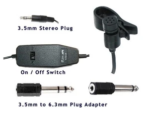Micrófono de solapa Micrófono de solapa para videocámara mezclador grabadora PC con interruptor de encendido/apagado - Imagen 1 de 3