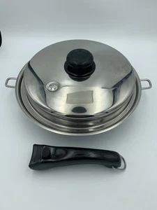 SALADMASTER 10" SKILLET FRYPAN 316TI TITANIUM STAINLESS STEEL With LID - Picture 1 of 20