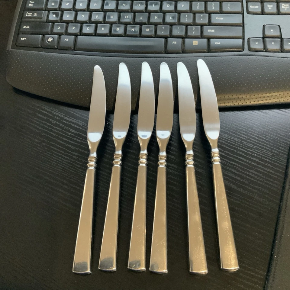 ONEIDA EASTON STAINLESS SET OF 6 DINNER KNIVES - USED - Image 1 of 1