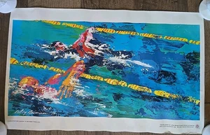 1976 LeRoy Neiman Burger King USA Schwimmen Sport Poster 14" x 23" bunt - Bild 1 von 4