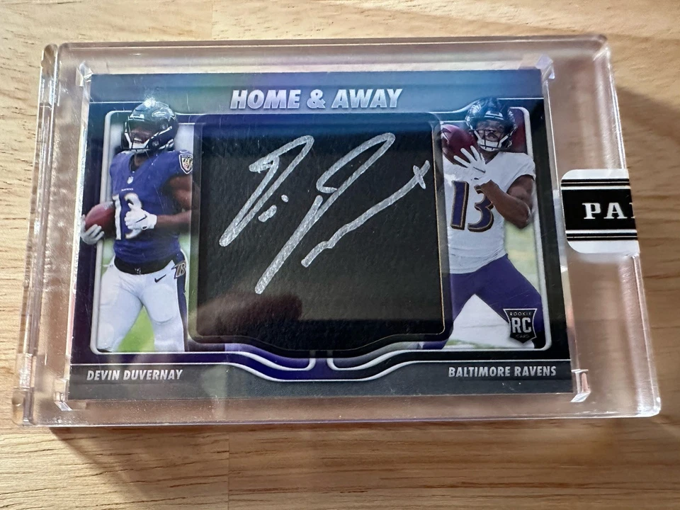 2020 Panini Instant NFL Football Home Away Devin Duvernay Rookie Auto SSP 6/10 - Image 1 of 2