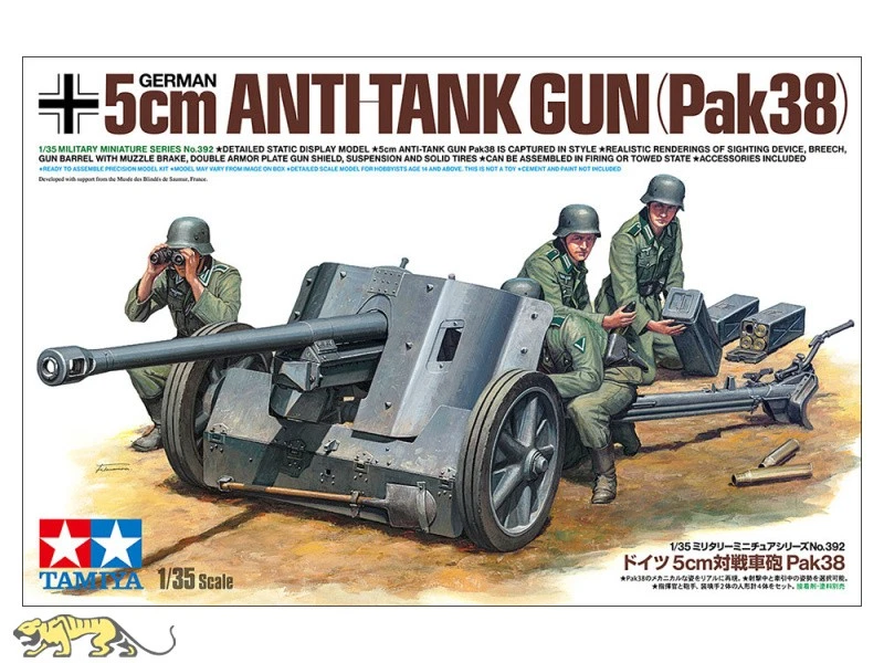 Tamiya 35392 Deutsche 5cm Panzerabwehrkanone PAK 38 - 1:35 - Bild 1 von 1