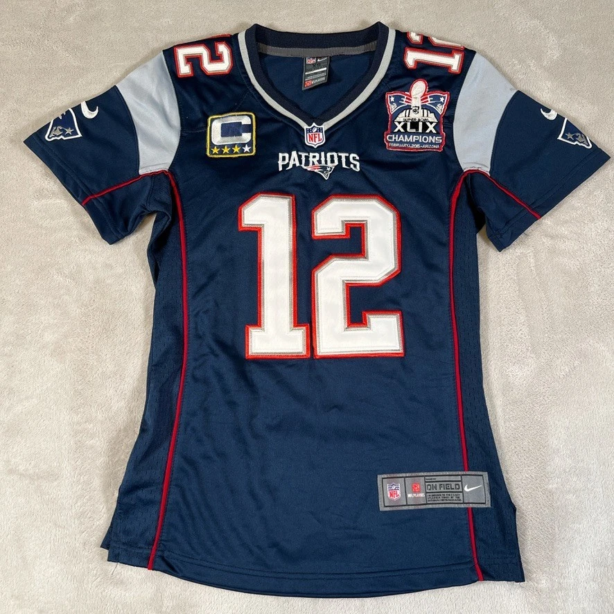 NFL スーパーボウル　ペイトリオッツ Tom Brady ユニフォームMサイズ Tom Brady New England Patriots Super Bowl XLIX On Field Jersey