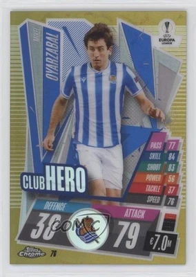 2020 Topps Chrome Match Attax UCL Club Hero Gold Refractor /50 Mikel Oyarzabal - Image 1 of 2