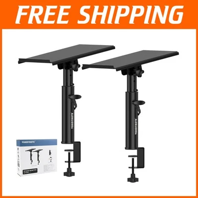 Universal Clamp-On Studio Monitor Speaker Stands with Adjustable Height & Tilt - Image 1 of 4
