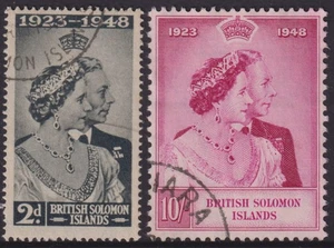 Solomon Islands - 1948 Silver Wedding Set SG 75/76 VFU Cv £ 10 [F3360] - Bild 1 von 2